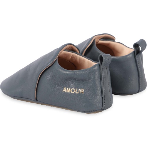 Amour Leather Baby Shoes in Blue
