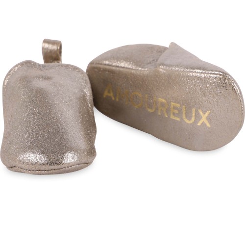 Shiny Leather Pre-Walkers in Silver