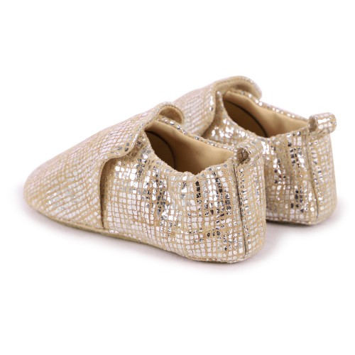Shiny Leather Baby Shoes in Silver