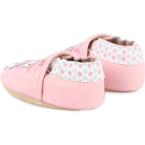 Magic Unicorn Leather Baby Shoes in Pink