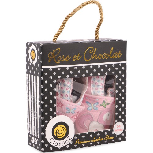 Magic Unicorn Leather Baby Shoes in Pink