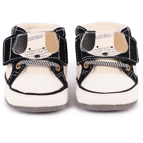 Velcro Straps Puppies Pre-Walkers in Beige and Black