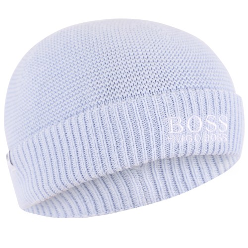 Knit Logo Cap and Baby Shoes in Light Blue