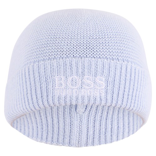 Knit Logo Cap and Baby Shoes in Light Blue