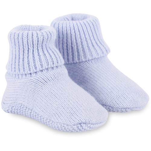 Knit Logo Cap and Baby Shoes in Light Blue
