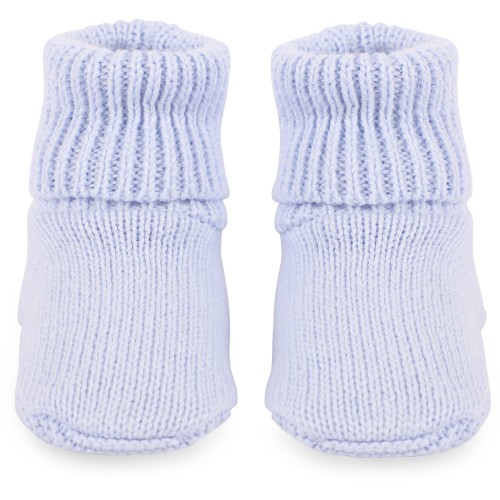 Knit Logo Cap and Baby Shoes in Light Blue