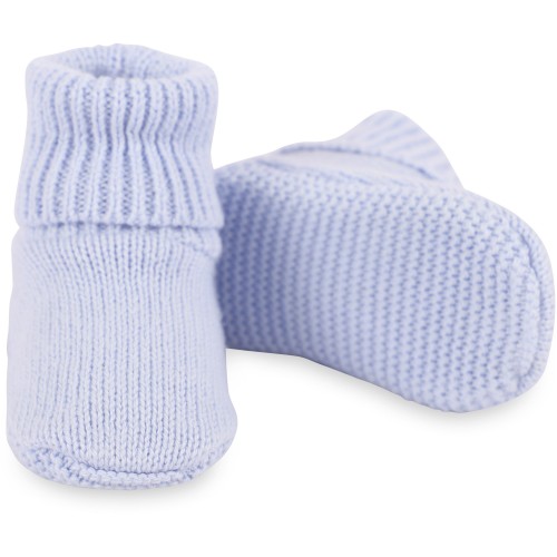 Knit Logo Cap and Baby Shoes in Light Blue
