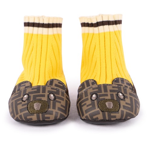 Iconic FF Bear Pre-Walkers in Brown and Yellow