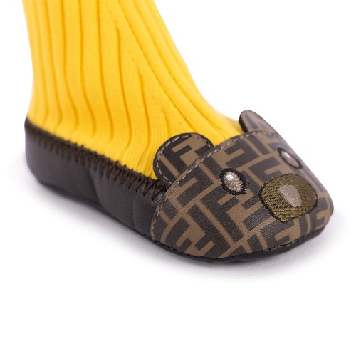 Iconic FF Bear Pre-Walkers in Brown and Yellow