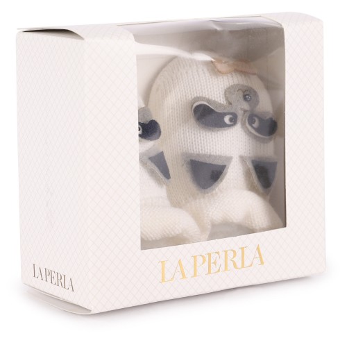 Virgin Wool Raccoons Baby Shoes in White