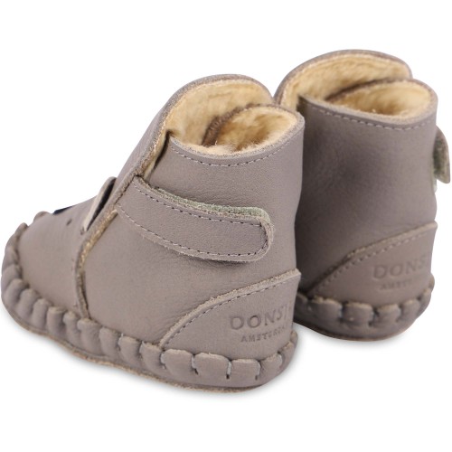 Wolf Leather Boots with Wool Interior in Grey