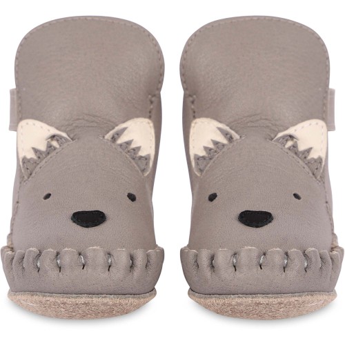 Wolf Leather Boots with Wool Interior in Grey