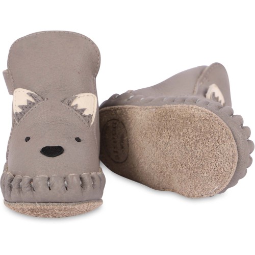 Wolf Leather Boots with Wool Interior in Grey