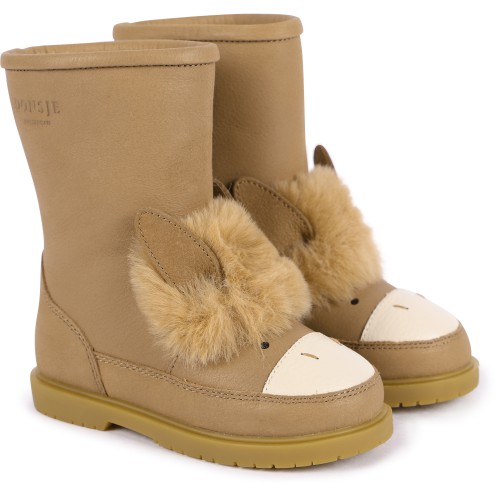 Donkey Leather Boots with Wool Interior in Brown