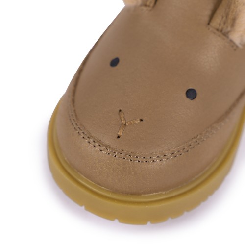 Winter Bunny Leather Boots with Wool Interior in Brown Winter Bunny Leather Boots with Wool Interior in Brown