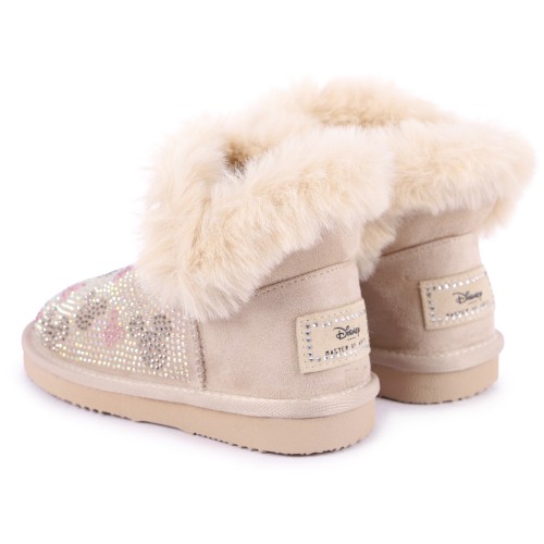 Vintage Mickey Rhinestones Ankle Boots in Sand Beige