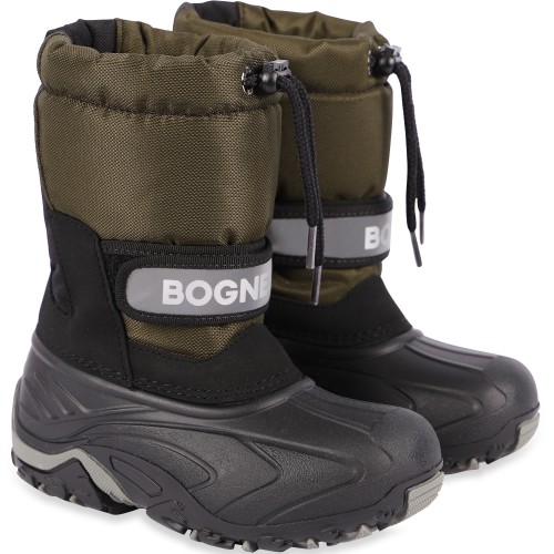 Faux Fur Interior Logo Ski Boots in Black and Brown