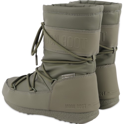 Waterproof Logo Snow Boots in Olive Green