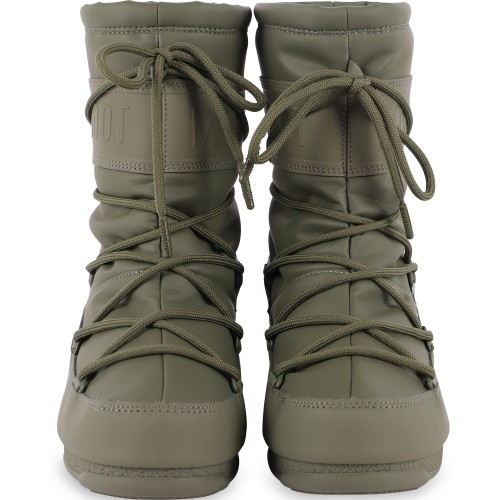 Waterproof Logo Snow Boots in Olive Green