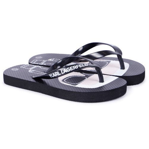 Girls' Logo Flips-Flops in Black