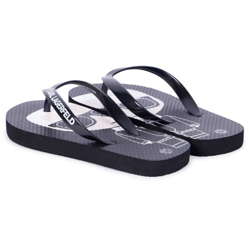 Girls' Logo Flips-Flops in Black Girls' Logo Flips-Flops in Black