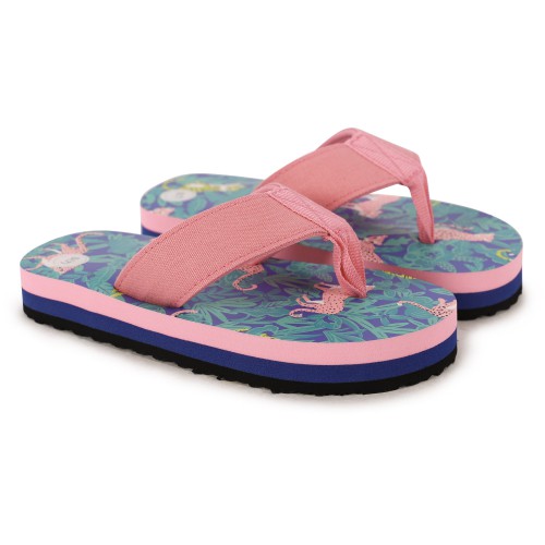 Leopard Logo Flip-Flops in Pink
