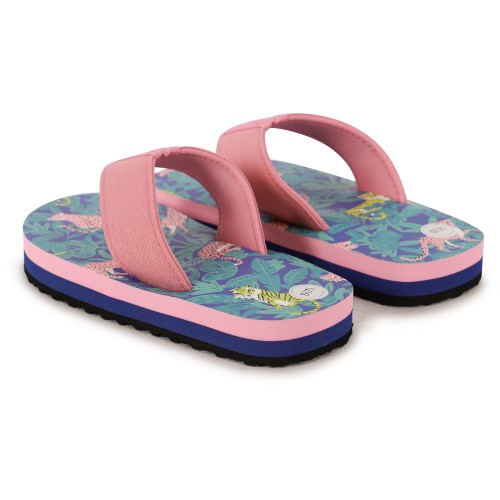 Leopard Logo Flip-Flops in Pink