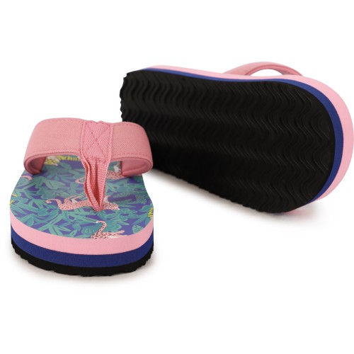 Leopard Logo Flip-Flops in Pink