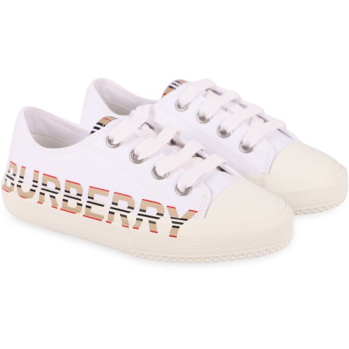 Vintage Check Logo Sneakers in White