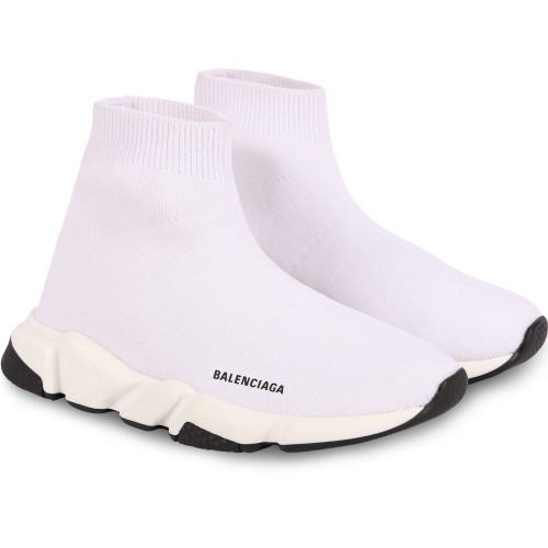 Logo Knit Socks Sneakers in White