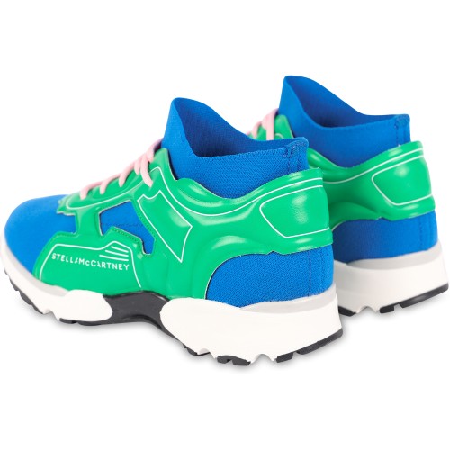 Logo Sneakers with Knitted Socks in Green and Blue Logo Sneakers with Knitted Socks in Green and Blue