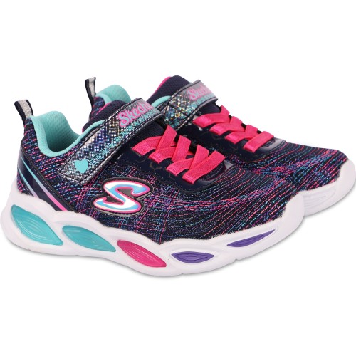 Light-Up Sneakers with Stitching in Purple