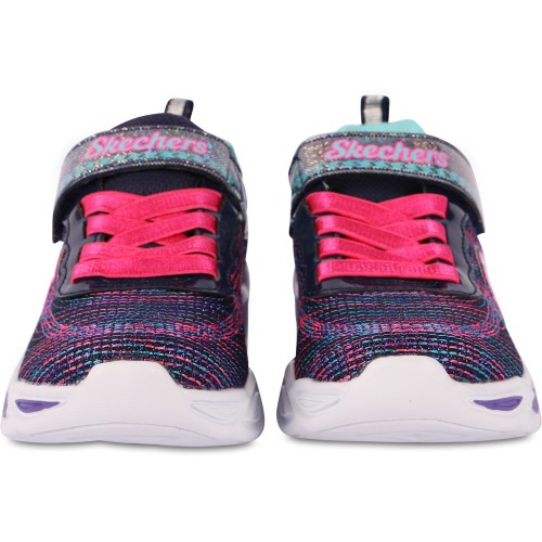 Light-Up Sneakers with Stitching in Purple