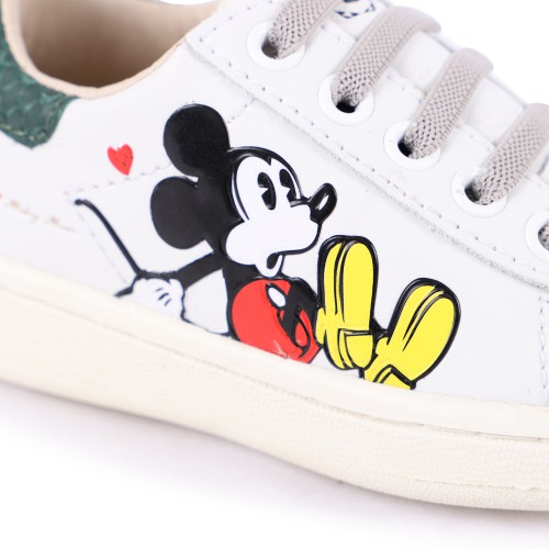 Mickey Mouse Logo Sneakers in White