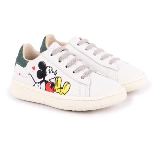 Mickey Mouse Logo Sneakers in White