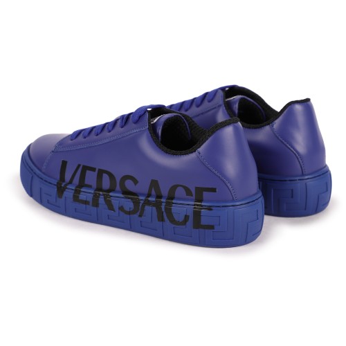 Greca Sneakers with Monogram in Blue