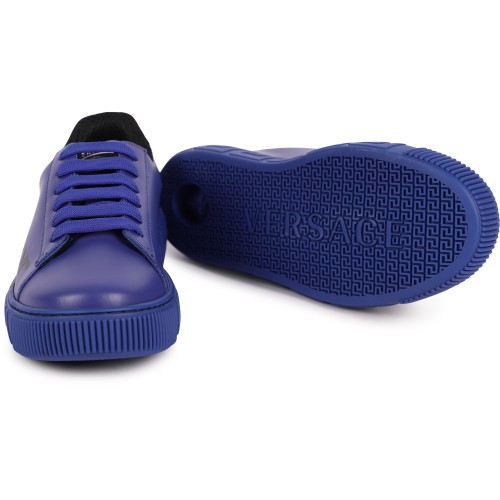 Greca Sneakers with Monogram in Blue