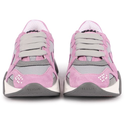 Classic Logo Sneakers in Pink and Grey