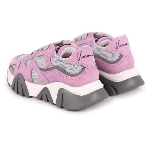 Classic Logo Sneakers in Pink and Grey