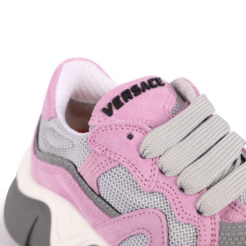 Classic Logo Sneakers in Pink and Grey