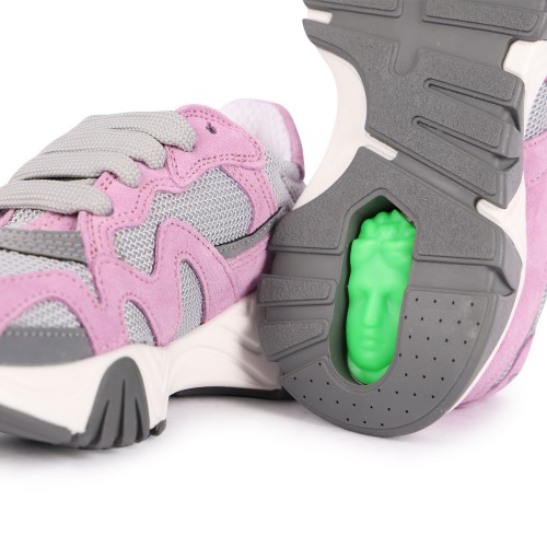 Classic Logo Sneakers in Pink and Grey